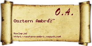 Osztern Ambró névjegykártya